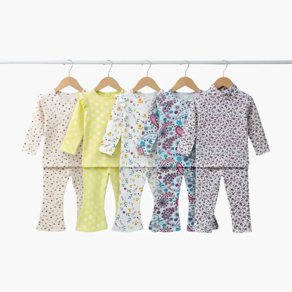 قطعتين ملابس أطفال بناتي قطني مريح