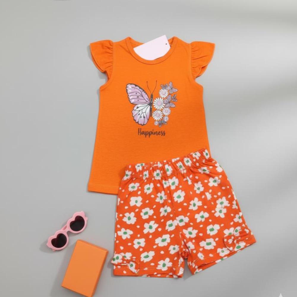 طقم اطفال قطعتين تي شيرت وشورت - عدة الوان