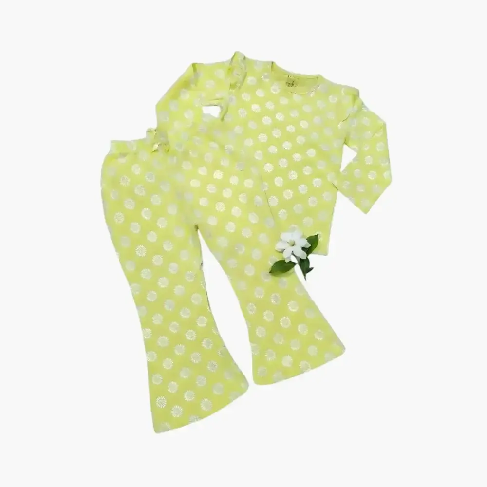 قطعتين ملابس أطفال بناتي قطني مريح