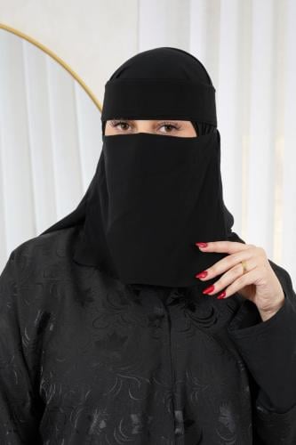 نقاب سعودي وسط ساده بخط مائل