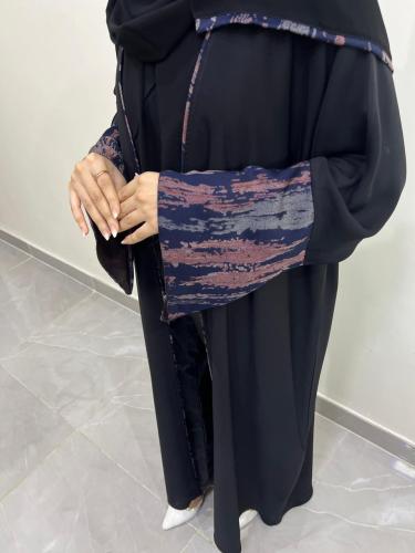 عبايه ندى مع أكمام كشميري