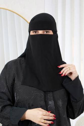 نقاب سعودي طويل ساده بخط مائل