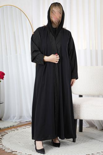 عبايه سوداء انيقه و فخمه بقماش ندى واكمام من السات...
