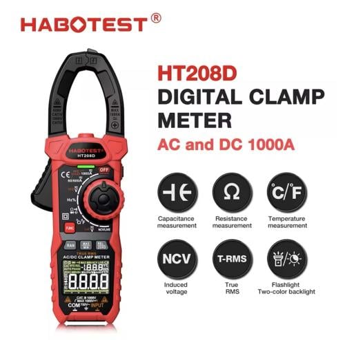 ‎جهاز قياس التيار الرقمي HABOTEST HT208 Inrush 100...