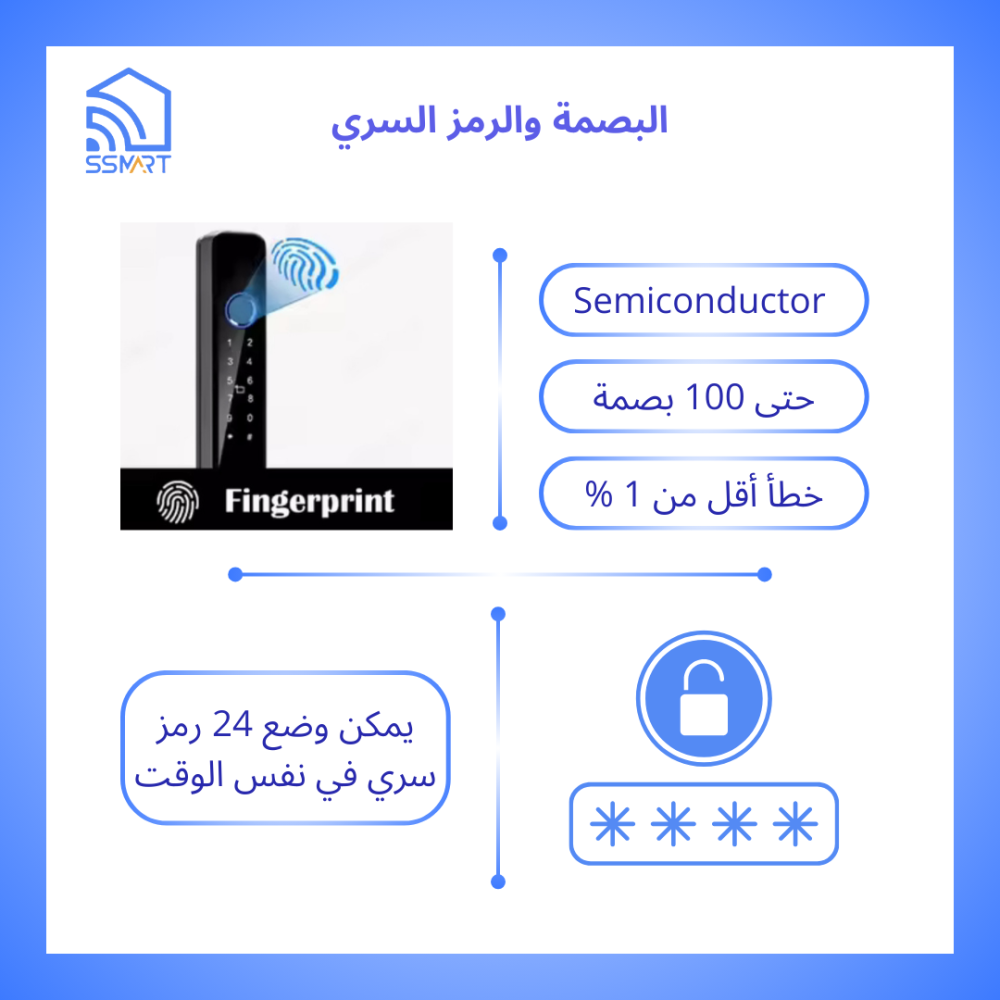 قفل ذكي داخلي وخارجي بلوتوث