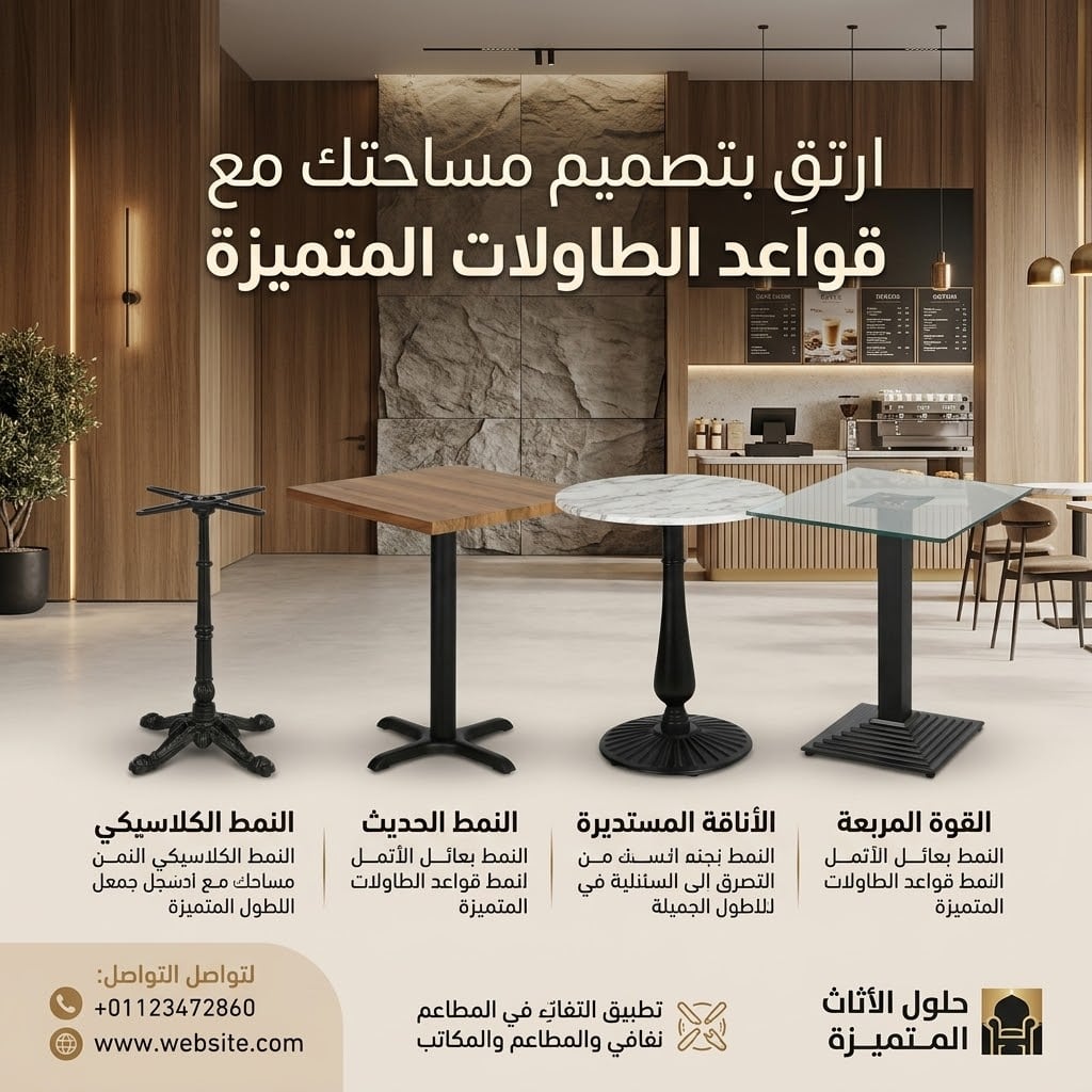 قواعد طاولات معدنية