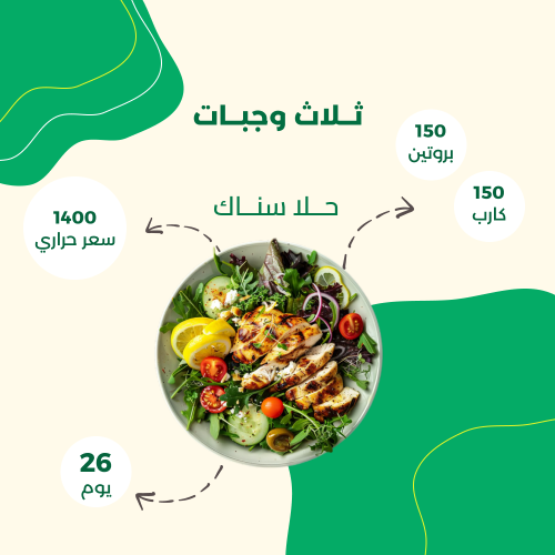 باقة رشاقة دايت (26 يوم – 3 وجبة)
