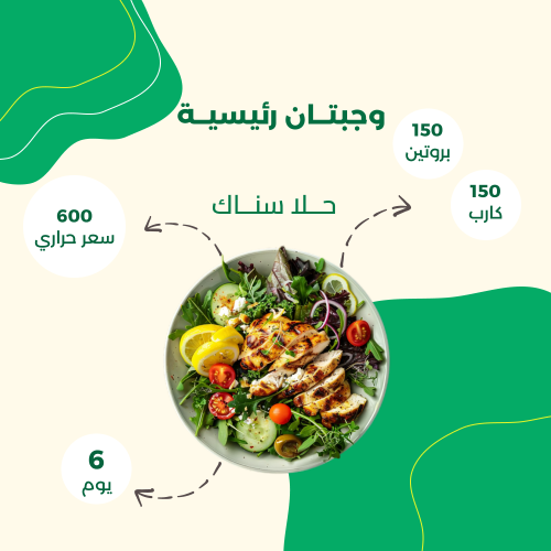 باقة رشاقة دايت (6 يوم – 2 وجبة)