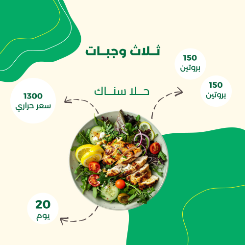 باقة رشاقة دايت (20 يوم – 3 وجبة)
