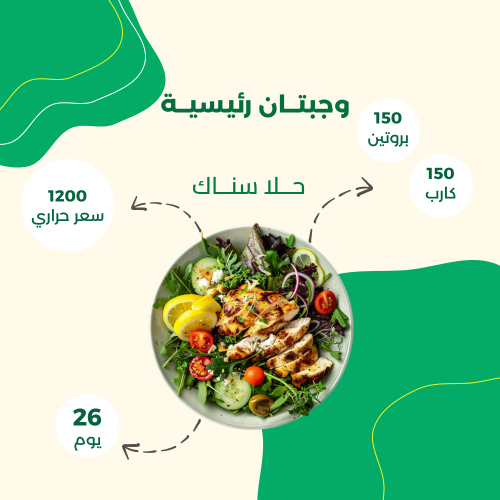 باقة رشاقة دايت (26 يوم – 2 وجبة)