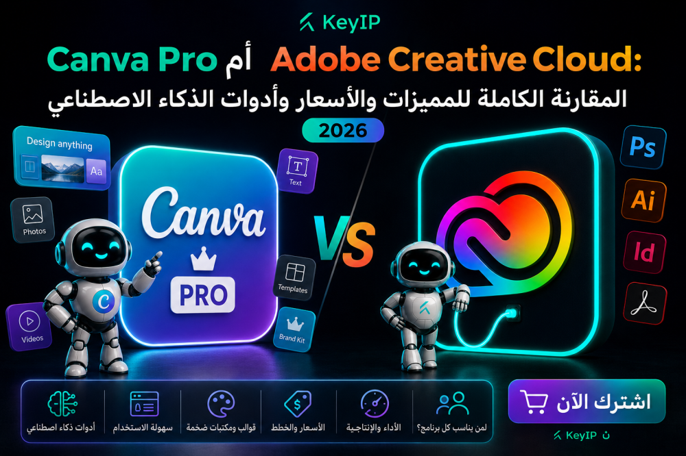 Canva Pro أم Adobe Creative Cloud: المقارنة الكاملة للمميزات والأسعار وأدوات الذكاء الاصطناعي 2026