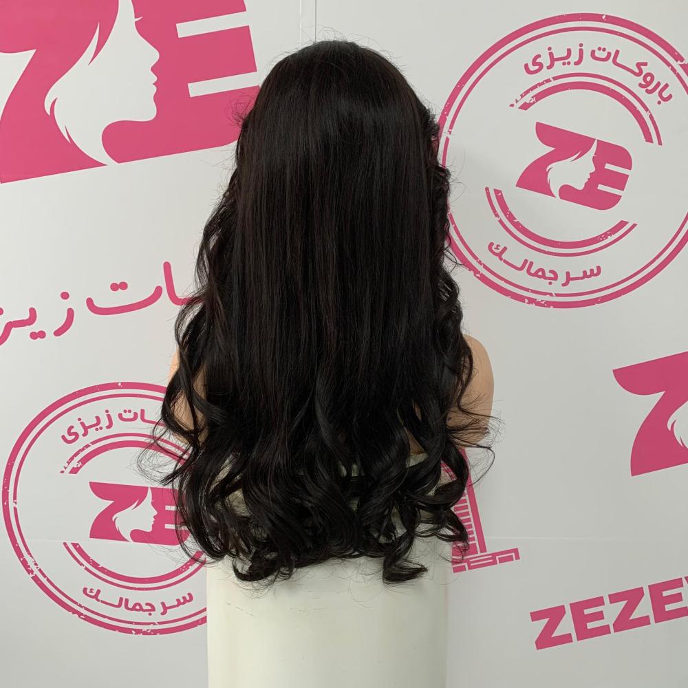 باروكه شعر طبيعى  طول 22 أنش كثافه 250 قصه مدرجه  اسود طبيعى جذور اماميه فروه دانتيل
