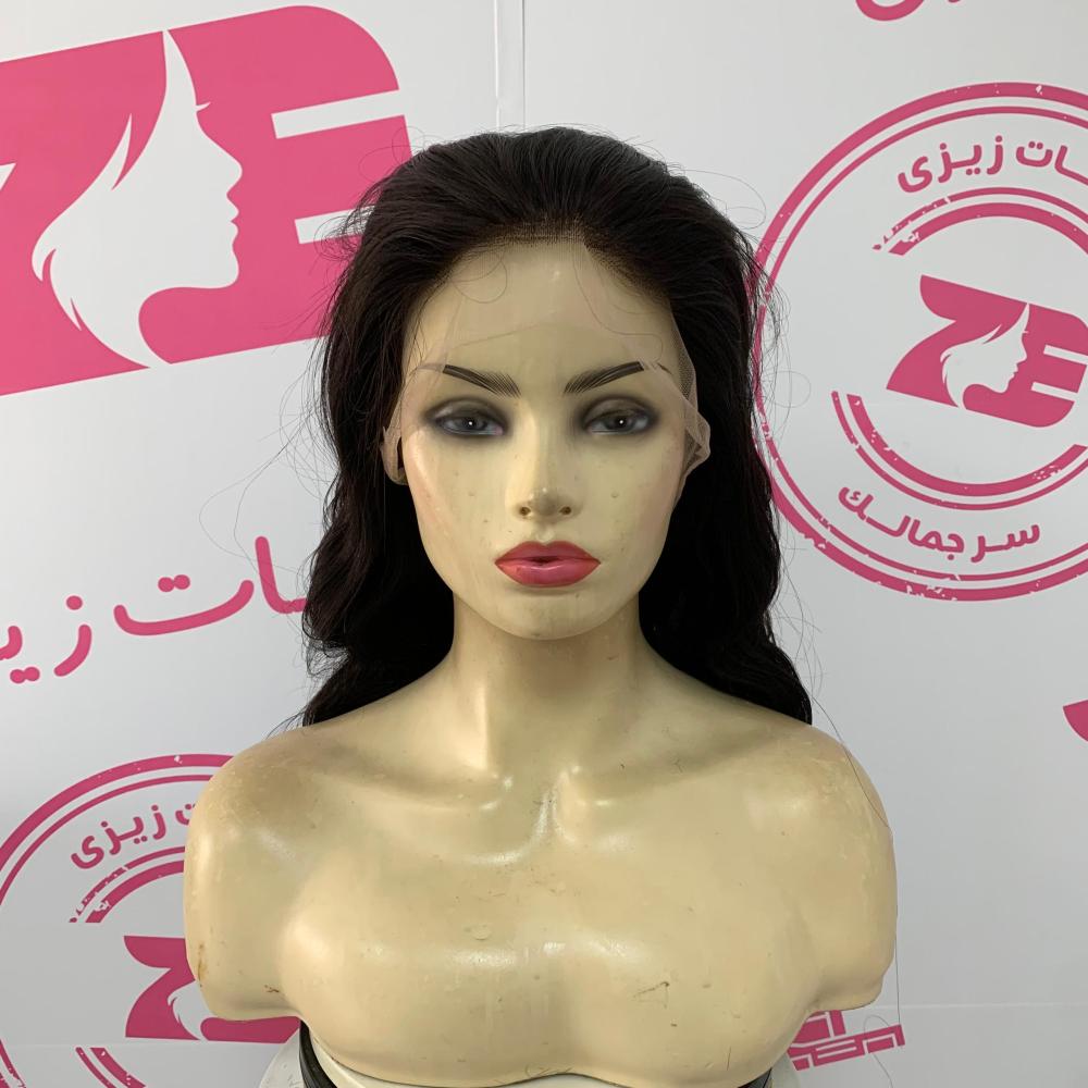 باروكة 26 انش كثافه 180 فروة دانتيل جذور امامية مموج بنى غامق