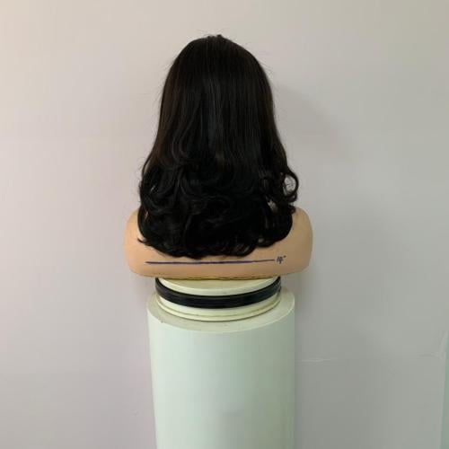 باروكه شعر طبيعى طول 14أنش كثافه 180 اسودطبيعى جذور اماميه فروه دانتيل