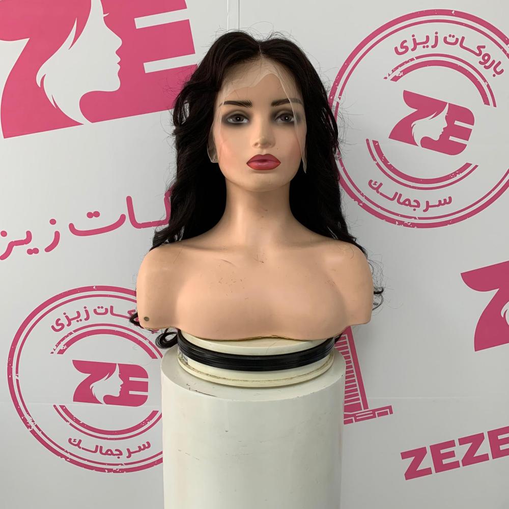 باروكه شعر طبيعى  طول 22 أنش كثافه 250 قصه مدرجه  اسود طبيعى جذور اماميه فروه دانتيل