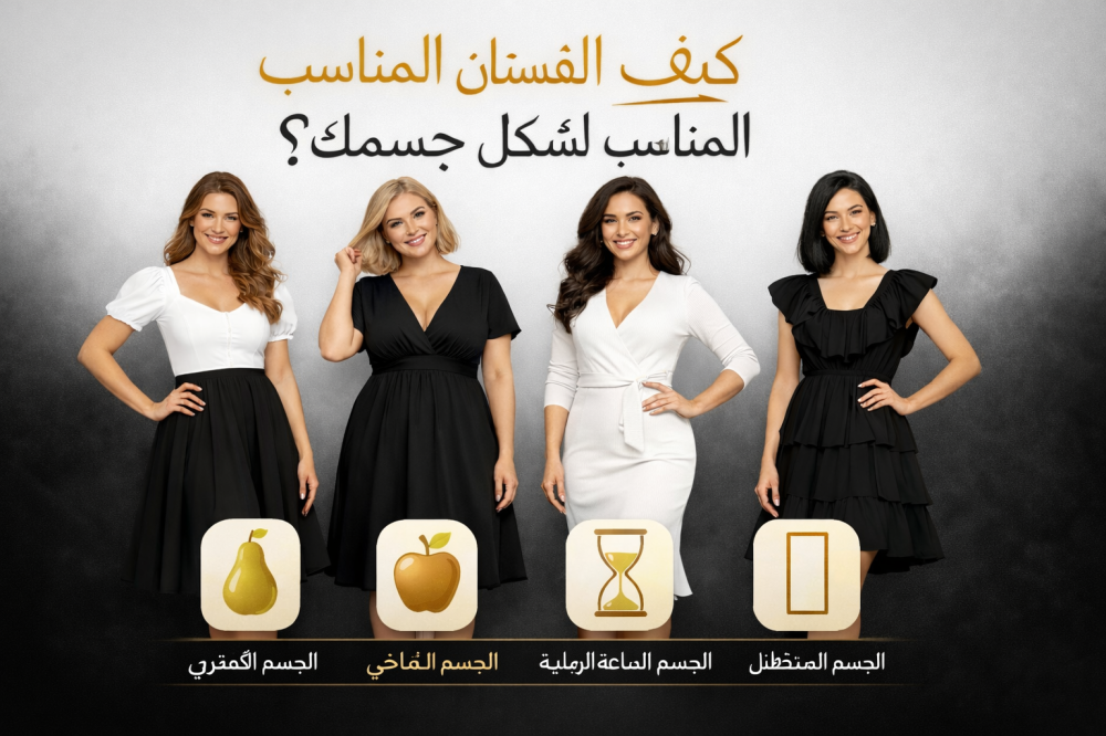 كيف تختارين الفستان المناسب لشكل جسمك؟ دليل تنسيق الفساتين للنساء