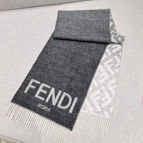 Fendi gradient double-sided scarf 35 x190cm 78% cashmere 22% wool