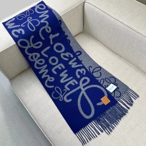 Loewe graffiti double-sided scarf  180*30CM 90% wool 10% cashmere