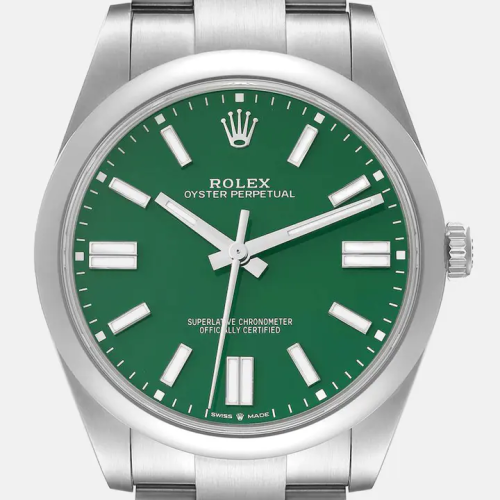 ساعة أويستر بربتشوال 41 مم بميناء أخضر