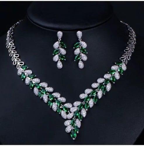 Zirconia Necklace and Earrings Set