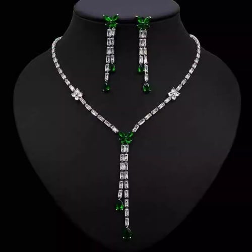 Zirconia Necklace and Earrings Set