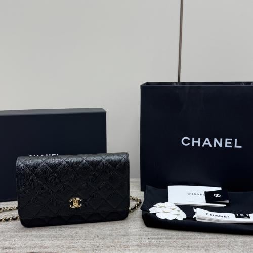 Chanel 24k woc black, size: 12*19.3*3.5cm