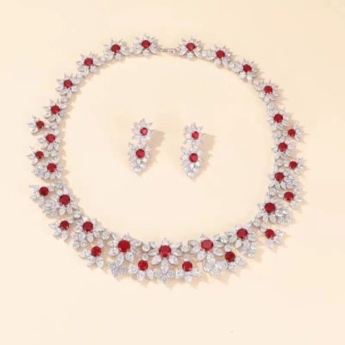 Zirconia Necklace and Earrings Set
