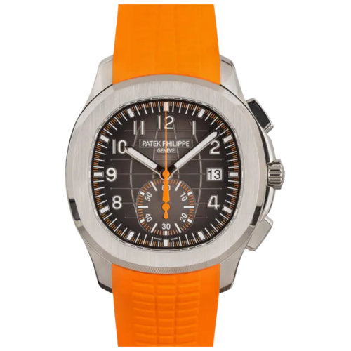 ساعة باتيك فيليب أكوانوت، مينا أسود وسوار برتقالي