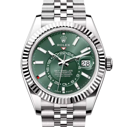 رولكس سكاي دويلر ستيل جرين جوبيلي فلوتد 42 مم