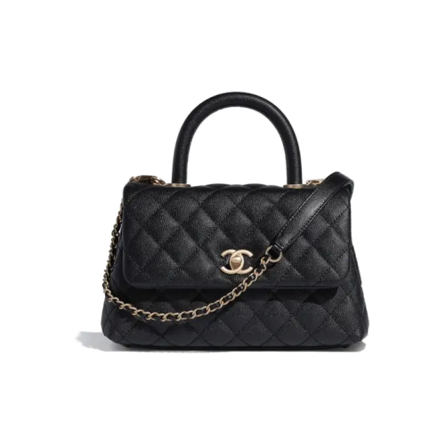 حقيبة شانيل كبيرة الحجم من جلد الكافيار المبطن