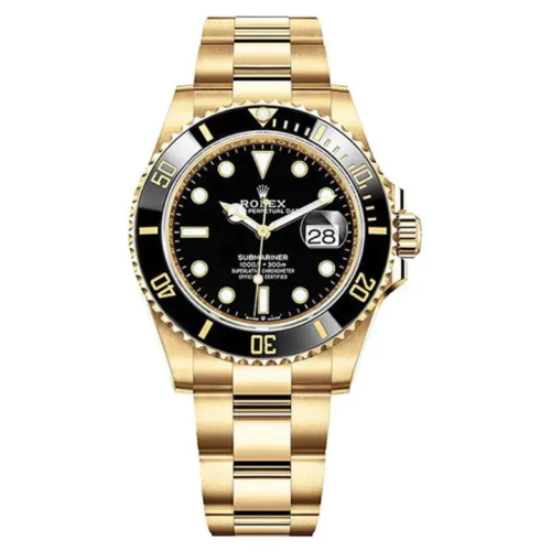 ساعة رولكس سابمارينر ديت ذهبية صفراء 41 مم للرجال