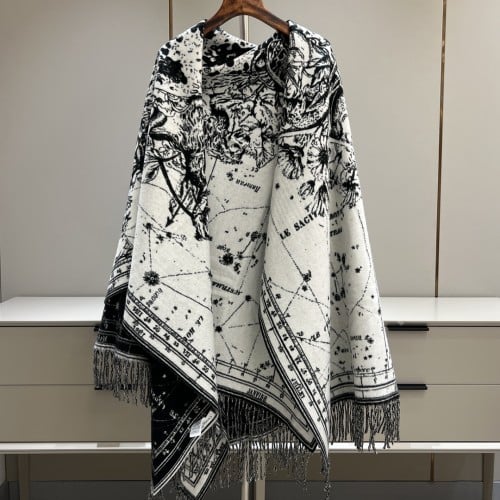 Dior Star series jacquard draped blanket 89% wool 10% cashmere 1% mulberry silk 140x200cm