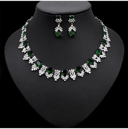 Zirconia Necklace and Earrings Set