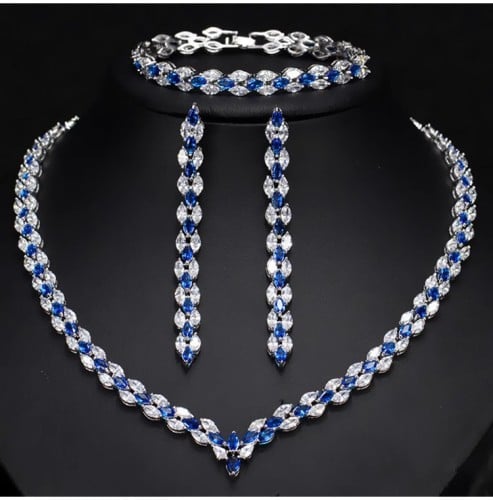Zirconia Necklace and Earrings Set