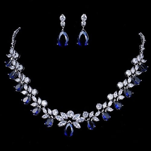 Zirconia Necklace and Earrings Set