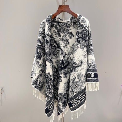 Dior Double Face shawl/Blanket Jungle blanket 57% cashmere 43% wool 140x140cm