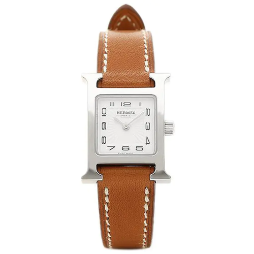 ساعة هيرميس صغيرة بنية اللون للنساء