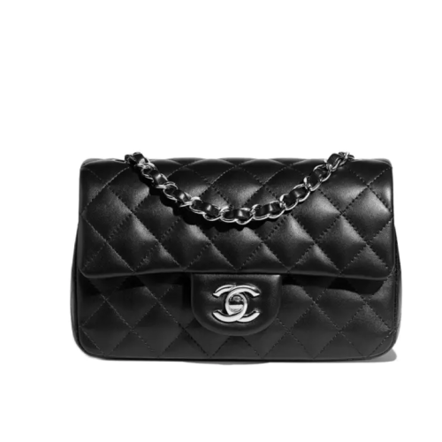 حقيبة شانيل ميني كلاسيك فليب  معدن فضي