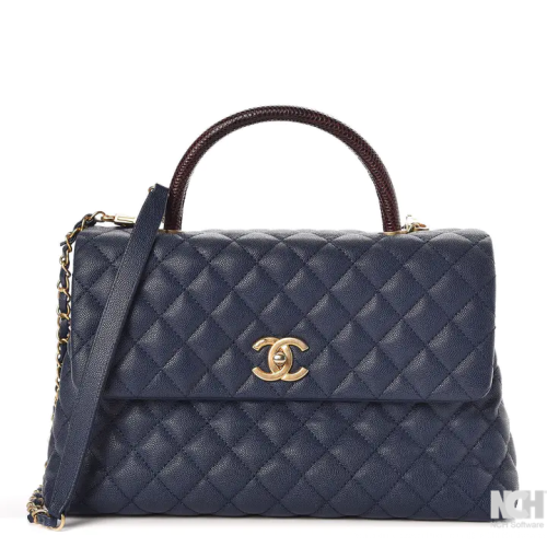 حقيبة شانيل متوسطة الحجم من جلد السحلية