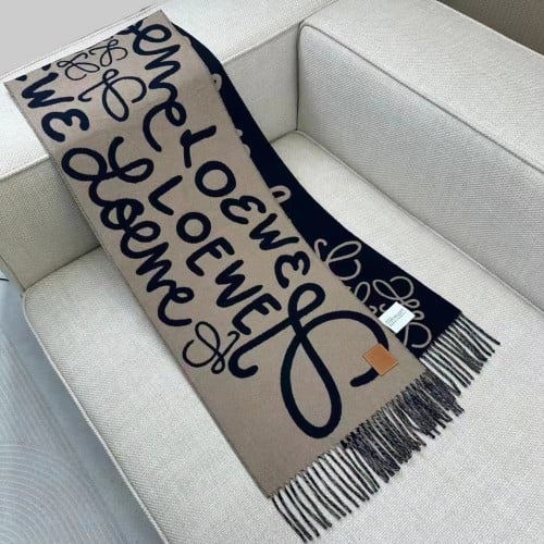 Loewe graffiti double-sided scarf  180*30CM 90% wool 10% cashmere