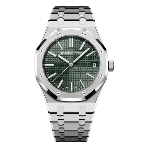 ساعة أوديمار بيغيه رويال أوك بقطر 41 مم ومينا أخضر