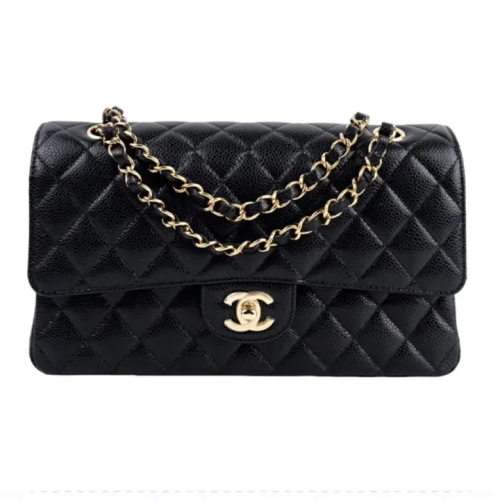 حقيبة يد صغيرة من شانيل، مصنوعة من جلد العجل المحبب المنقوش