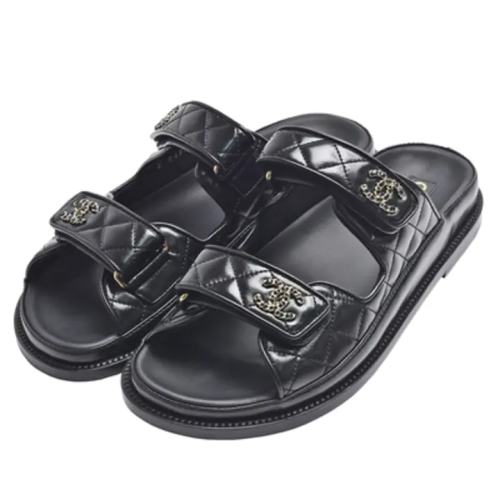 صنادل شانيل الشاطئية الجديدة ذات اللون الجديد والمزودة بشريط لاصق