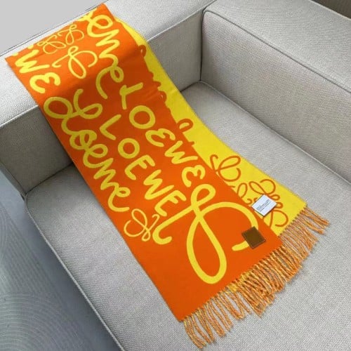 Loewe graffiti double-sided scarf  180*30CM 90% wool 10% cashmere