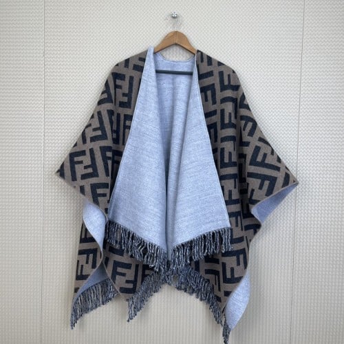 Fendi Two-sided cloak with fringe 140*150CM 51% wool 49% cashmere