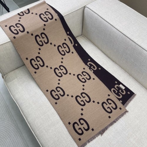 Gucci diamond jacquard 35*190cm 91% wool 9% pure silk