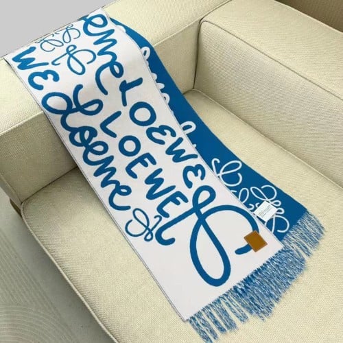 Loewe graffiti double-sided scarf  180*30CM 90% wool 10% cashmere