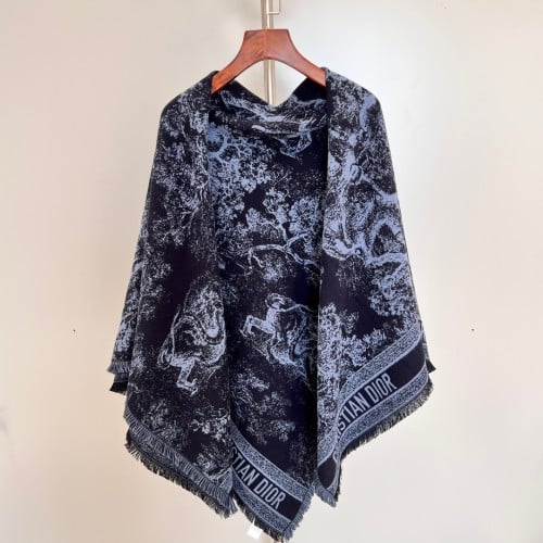 Dior blanket "Shadow Jungle" blue 10% cashmere 90% cotton  140x140cm