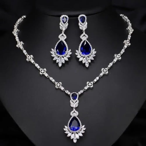 Zirconia Necklace and Earrings Set