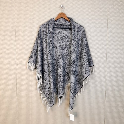 Di0r Paris Map Cape 140*140cm 100% cashmere